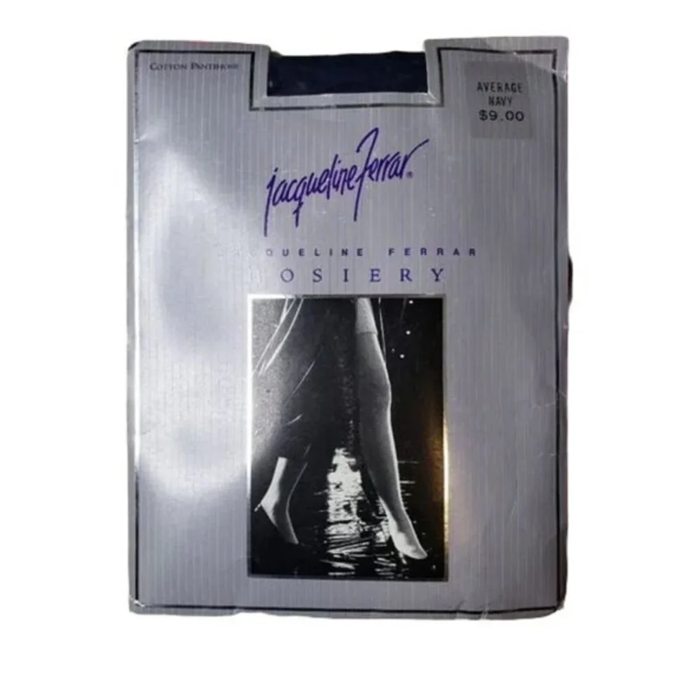 JACQUELINE FERRAR COTTON PANTYHOSE NAVY SIZE AVERAGE